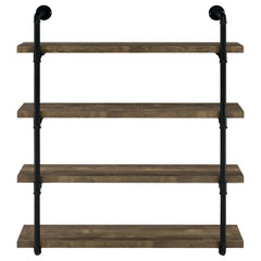 Black and Rustic Oak 40-inch Wall Shelf