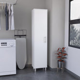 Infinity 70" Tall Storage Cabinet Broom Closet with Broom Hangers,and Four Shelves