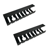 2PC Metal under desk table mount cable management rack ventilation and cord control slots Black
