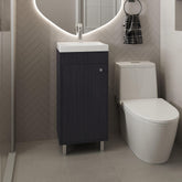 Hector Freestanding Bathroom Vanity With One Door, Two Shelves, Sink Base Cabinet, Black