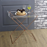 Hermes and Copper Tray Table with Removable Tray