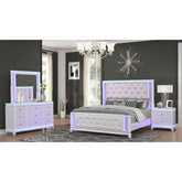 LYRA Queen 4 Pc Bedroom set in Milky White