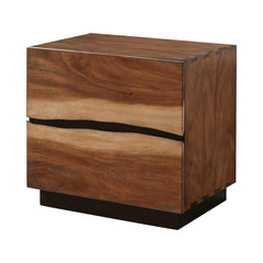 Apex Walnut and Coffee Bean 2-drawer Nightstand