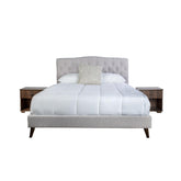 Queen Upholstered Bed With 2 Nightstands