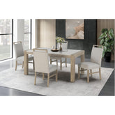 JASON REAL MARBLE DINING TABLE AND CHAIR SET