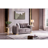 Archive Modern Style Loveseat in Silver
