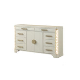 Lyric 8-Drawer Dresser with side LED lightning made with Wood in Beige (INCLUDES DRESSER ONLY)