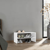 Aeneas Small Shoe Rack with Three Open Shelves, Compact Modern Shoe Organizer for Entryway or Closet