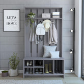 Venus 38" Wide Hall Tree with Bench and Shoe Storage, Entryway Bench with Coat Rack