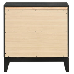 Pluto Black 2-drawer Nightstand