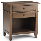 Aegisthus 24 inch Wide Solid Wood Bedside Table in Rustic Natural Aged Brown