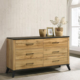 Iphigenia Natural Pine 6-drawer Dresser Cabinet
