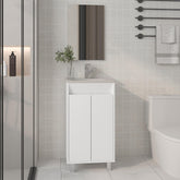 Mirage Mirror Bathroom Cabinet, One Door, Two Shelves, White