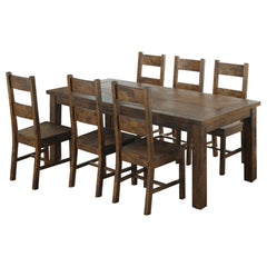 Apex Rustic Golden Brown 7-piece Dining Table Set