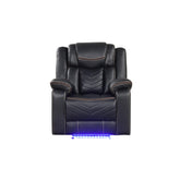 Cassandra Modern Contemporary LED Power Recliner Chair made with wood and metal frame in Black