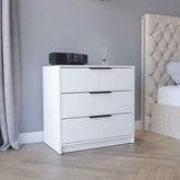 Lyra 3 Drawers Dresser, Superior Top -White