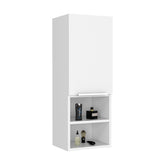 Display Cabinet Hazelton, Open and Interior Shelves, White Finish