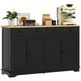 Modern Sideboard, Buffet Cabinet with Storage Drawers, Adjustable Shelves for Living Room, Dining Room, Entryway, Black