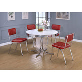 Priam White 5-piece Round Dining Set
