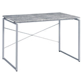 Iphigenia and Silver Writing Desk with Metal Sled Base