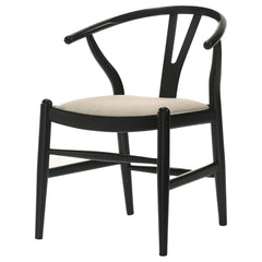 Uranus Black Wood Wishbone Dining Side Chair (Set of 2)
