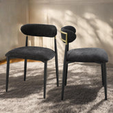 Aphrodite Black Fabric & Black Finish Side Chair (Set of 2)