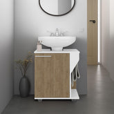 Oasis Under Sink Cabinet, Double Door Storage with Open Back for Pipes, Wide Unit, Freestanding Cabinet, Natural Oak