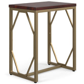 Record - Metal and Wood Accent Table - Cognac