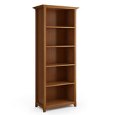 Atlas 30 inch Solid Wood 5 Shelf Bookcase in Light Golden Brown