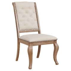 Electra and Barley Brown Tufted Back Dining Chair (Set of 2)