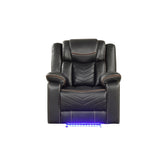 Cassandra Modern Contemporary LED Power Recliner Chair made with wood and metal frame in Gray
