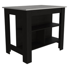 3-Shelf Kitchen Island Wenge and Ibiza Marble