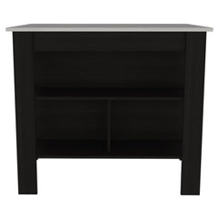 3-Shelf Kitchen Island Wenge and Ibiza Marble