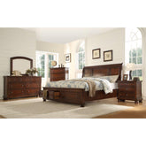 Iphigenia Queen 5 Pc Storage Bedroom Set made with Wood in Dark Walnut