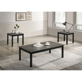 Gray Finish Contemporary Style 3pc Table Set 1x Coffee Table 2x End Table Faux Marble Top Wooden Legs Primary Living Room