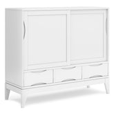 Hephaestus 48 inch Wide Solid Hardwood Mid-Century Modern Medium Storage Cabinet in White