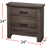 Natural Finish Striking Wooden Nightstand Bedside Table 2x Drawers Storage bedroom Furniture