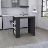 Agamemnon Kitchen Island with 3-Side Shelves