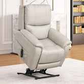 Contemporary Style Lift Chair Aesthetic Design Saddle Arms Wired Controller USB Port Steel Seat Box Light Gray Finish
