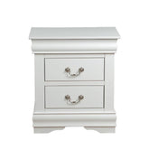 1pc Traditional Classic White Finish 2-Drawers Nightstand Wooden Bedroom Furniture