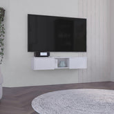 Pluto Floating TV Stand with Side Doors and Central Media Shelf