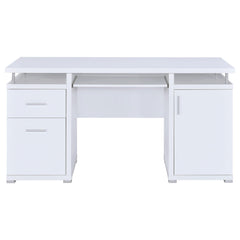 Epimetheus White Computer Desk with 2 Drawers and Cabinet