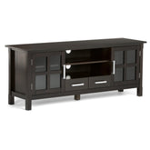 Eden 60 inch Wide Solid Wood TV Stand in Hickory Brown For TVs up to 65 inches