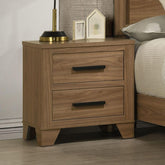 Transitional Style 1pc Nightstand Metal Slide Glide English Dovetail Drawers Bar Handles Walnut Finish Bedroom Furniture