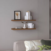 Hercules 31.5" Wide Floating Shelves Set of 2, Shelves for Wall Decor for Bedroom, Bathroom Storage Shelves, Book Shelves for Living Room Mahogany