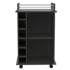 Shangri-La 6-Bottle 3-Shelf Bar Cart Carbon Espresso