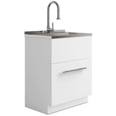 Diary - 28" Laundry Cabinet with Faucet and Stainless Steel Sink - White