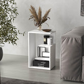 Cosmos 25" High 3-Tier Side Table Black Wengue - White
