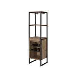 Pluto Oak and Black Wine Rack with 1 Drawer