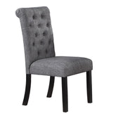 Avalon Fabric Set of 2 Dining Chairs Contemporary Plush Cushion Side Chairs Tufted Back Chair Kitchen Dining Room